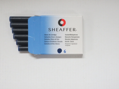 Sheaffer Classic Ink Cartridges BLUE pk of 6 for Sheaffer fountain pens 96223